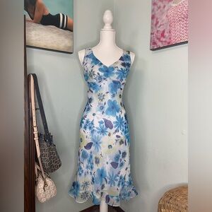 Vintage blue floral maxi dress